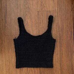 SKIMS Black Cozy Knit Tank